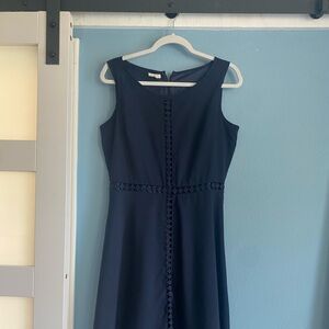 Size 8 Talbots midi navy dress in good condition